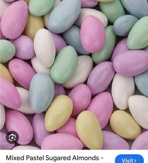 Badam - Almonds - Sugar coated - mix pastel colours - میٹھی بادام ۔ مکس رنگوں میں