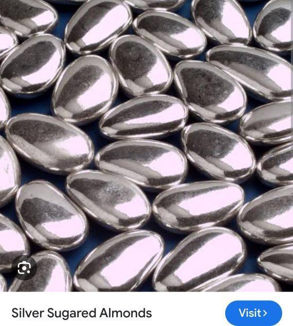 Badam - Almonds - Sugar coated - Silver - میٹھی بادام چاندی رنگ