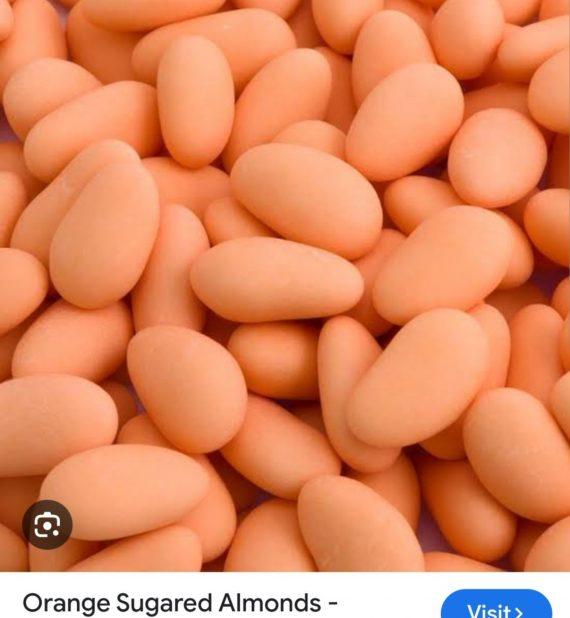 Badam - Almonds - Sugar coated - Orange - میٹھی بادام نارنجی رنگ