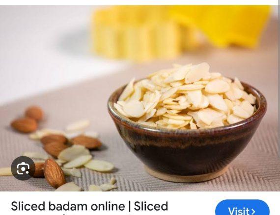 Badam - Almonds - Plain - Sliced - سادہ بادام سلائس
